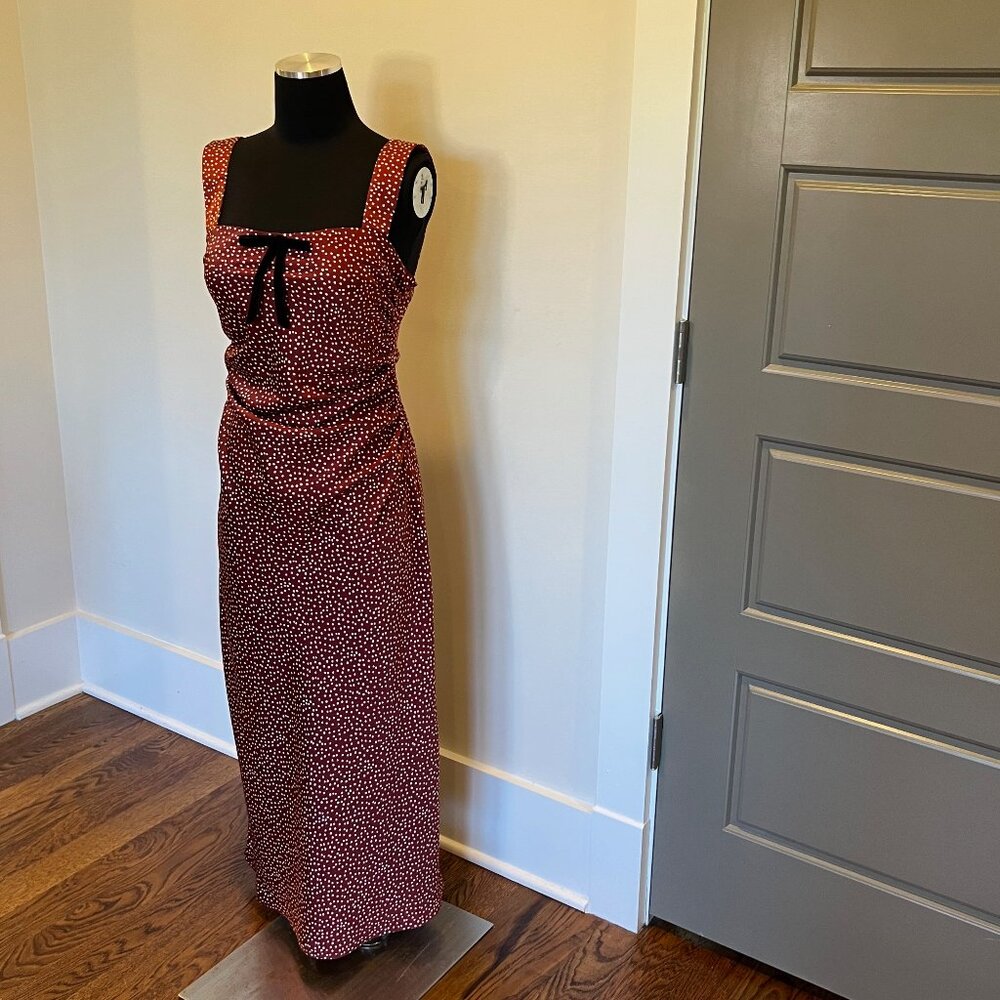 NWT Wayf ruched midi dress sz S in red - Picture 3 of 13